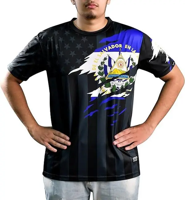 fox & fury Soccer Jersey - El Sal.va.dor Flag - Youth & Adults Sizes