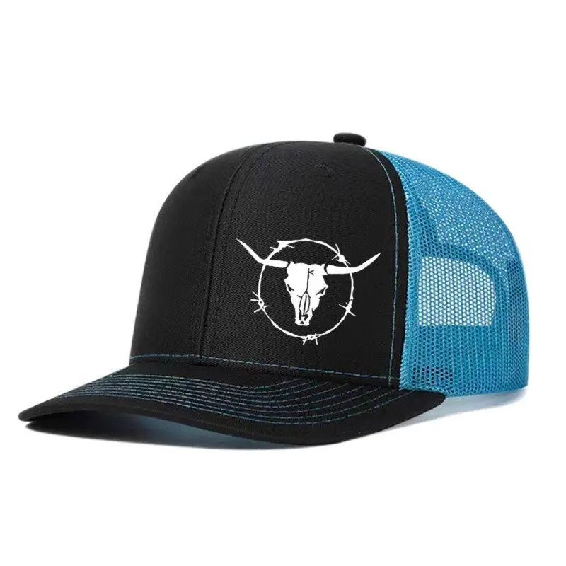 1pc Unisex Baseball Cap with Ox Head Printing, Stylish Mesh Graphic Trucker Hat for Men and Women, Casual Dad Hats for Outdoor Wear, Premium Quality Cap, Premium Streetwear Hat, Street Fashion Cap, Premium Headwear