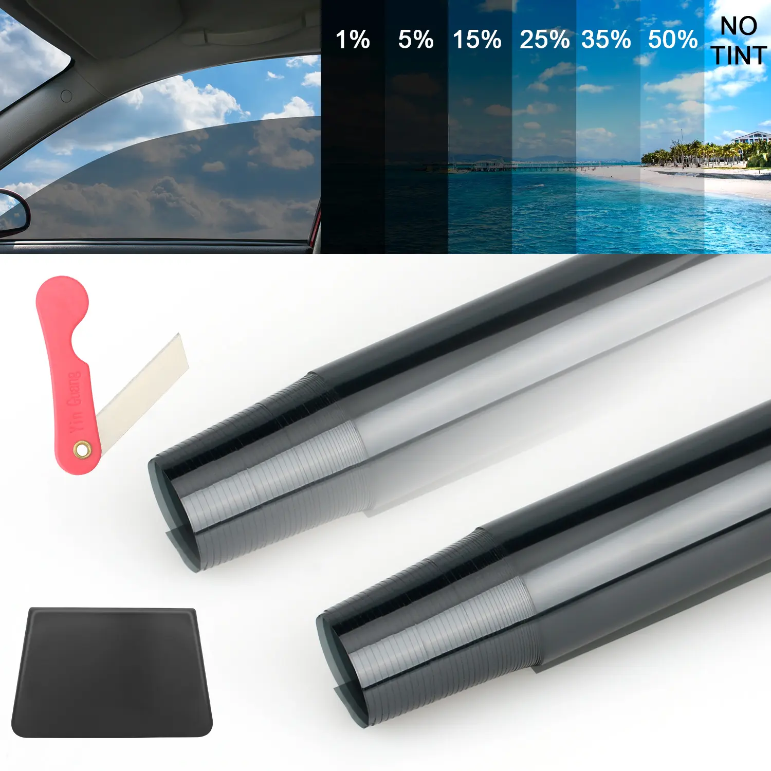 20in x 20FT Uncut Car Window Tint Film Roll 1%-50% VLT Car Home Office Glass 20in x 20FT Uncut Car Window Tint Film Roll 1%-50% VLT Car Home Office Glass