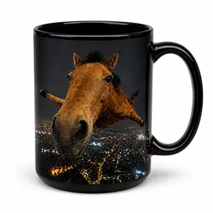 WTF Animal Meme Mug 11oz 15oz, Funny  Coffee Cup, Weird Black Mug for Friends, Coworker Gag Gift Absurd Humor Gift