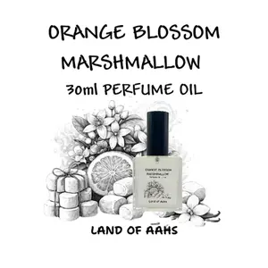 ORANGE BLOSSOM MARSHMALLOW 30ml Perfume Oil - Body Fragrance Jasmine Neroli Pink Pepper Caramelized Sugar Musk Sweet Spring Summer Floral Fruity Gourmand Foodie Scent