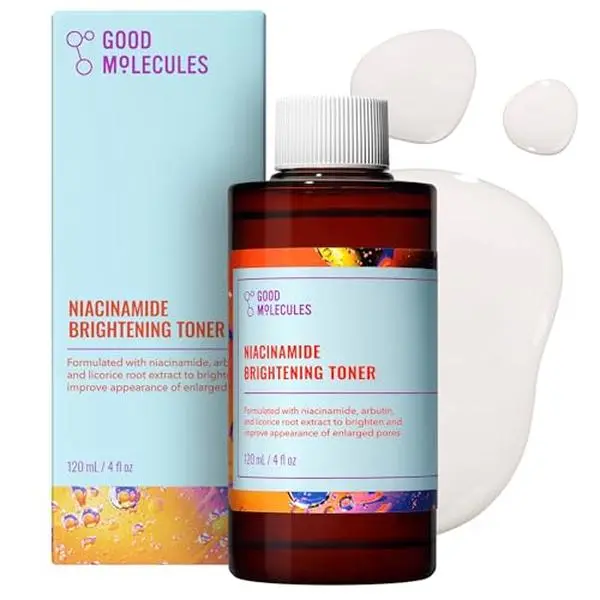 Good Molecules Niacinamide Brightening Toner with Arbutin, 4 fl oz | Brightens and evens the look of skin tone, refines texture, and minimizes the look of pores.