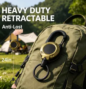 Veliora B 3 In 1 new multifunctional Retractable Pull Reel Carabiner Keychain, Strong Steel Wire Rope Buckle,Outdoor Sport Keychain Tool keychain accessories