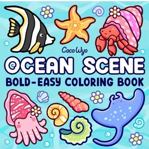 CocoWyo Ocean Scene Bold and Easy Coloring Book for Kids with Vibrant Sea Life Illustrations and Fun Activities