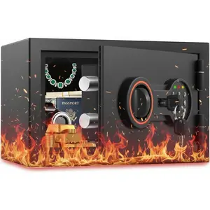 [2026 0.5H 1700?F] Small Fireproof Safe for , 14.8Lbs Heavy Duty Fire Safe Box for Office &  , with  System, Sensor LED Light, Wall Mountable, Mini Safes for  Use