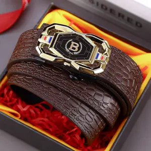 Men's Sleek Automatic Buckle Belt - Genuine Faux withTextured Square Pattern, Black, Simple & Stylish Design forCasual Attire, Casual Wear Belt | Stylish Square PatternPolished Alloy Buckle, Faux Leather Belt