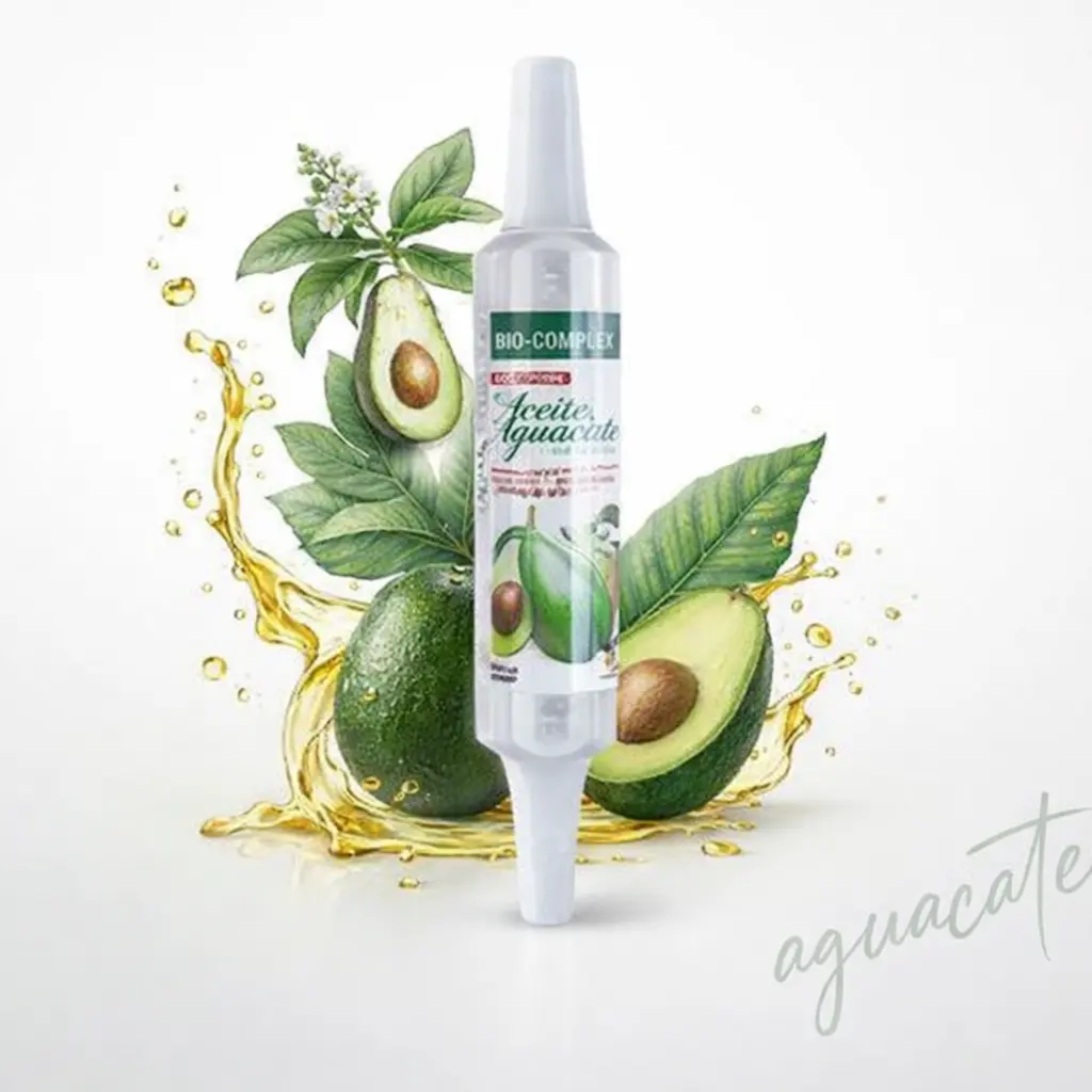 Bio Complex Hair Ampoule with Avocado Oil - Hydrating Treatment for Dry, Frizzy & Curly Hair, Restores Softness & Shine, Compact Single-Use, 15 mL