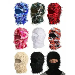 1pc Winter Thick Warm Face Cover, Unisex Ski/Christmas/Outdoor Sports, Knitted Windproof Neck Gaiter Scarf Hat Combo For Men Women, Cold Weather Face Mask