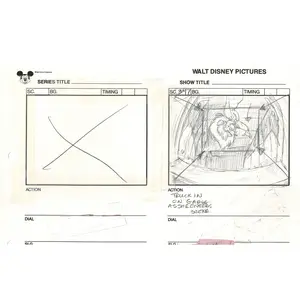 Chip n Dale Rescue Rangers Original Production Animation Storyboard Walt Disney FIRST EPISODE 1988 A52