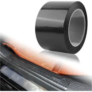 Anti-Scratch Carbon Fiber Wrap for Cars,Self-Adhesive 32.81Ft * 2.73 Inch Car Door Sill Protector,Universal Car Accessories Automotive Door Entry Guard for Cars,SUVs,Trucks