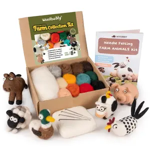 Needle Felting Farm Collection Kit for Beginners | Woolbuddy