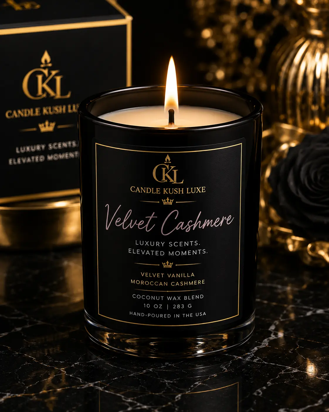 Candle Kush Luxe Velvet Cashmere 10 oz Luxury Scented Candle