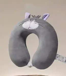 Disney Cat Lucifer Travel Neck Pillow | 11.8" X 12.5" U-Shaped Plush Pillow for Sleep Support | Soft & Cozy Travel Companion | Official Disney Comfort Accessory for Home, Office & On-the-Go(1PC)