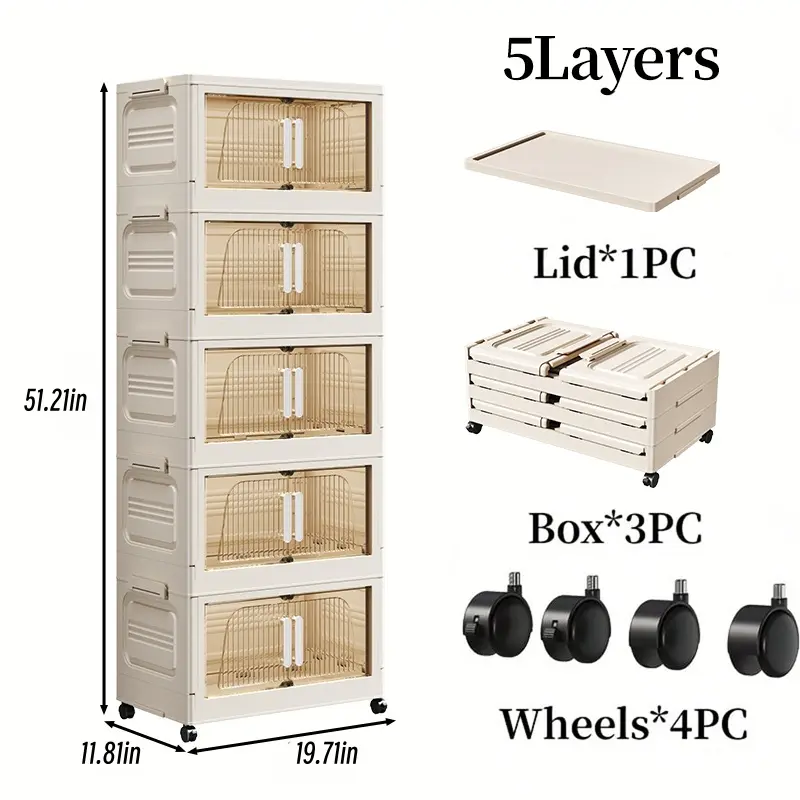 5-Tier Clear Storage Cabinet
