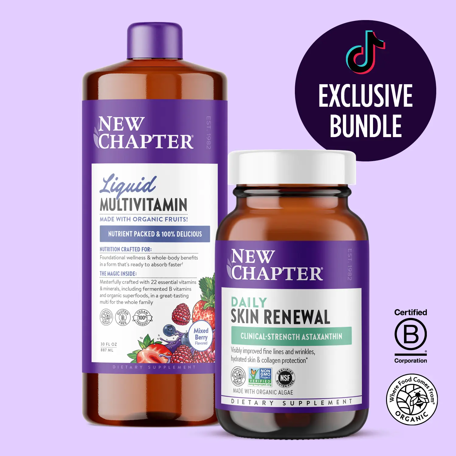 Liquid Multivitamin Mixed Berry & Daily Skin Renewal Duo