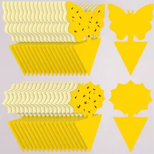 36-Pack Yellow Sticky Traps: for Fruit Flies & Fungus Gnats, Non-Toxic & Odorless Indoor/Outdoor Plant Protection