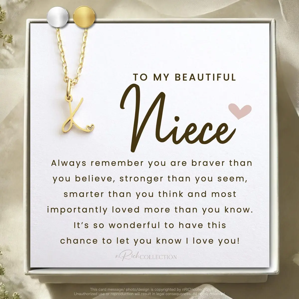 Initial Name necklace gifts for Niece from Aunt Niece Jewelry Gift Personalized Gift Niece Birthday Gift Necklace Christmas gift Birthday