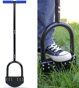 Edger Lawn Tool 41in Border Edger with Tempered Spring Steel Blade Long Rubber Handle Wide Footplate Rustproof Manganese Steel Half Moon Edger for Garden Maintenance