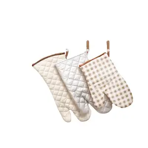 Kitchen Baking Gloves High Temperature Resistant Thickened Oven Microwave Heat Insulation Gloves for Baking Trays
