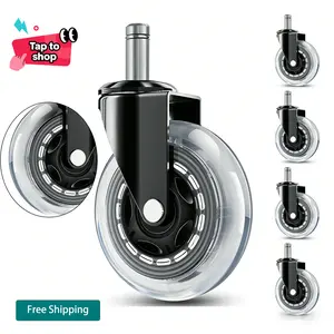 Silent Wheels of Ergonomic Office Chair - Model Name SH-JYL - Heavy Duty & Safe Wheel for Hardwood Floors or Carpet & Quiet Rolling & Universal Fit