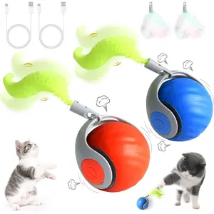 FIFLYPET Smart Interactive Toy Balls,Automatic Moving Balls for Cat Touch Motion Rolling Toy Ball,Self Rolling Smart Toy Ball Interactive tToys with Tail cat toys