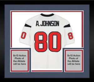 Framed Andre Johnson Houston Texans Autographed Mitchell and Ness 2008 White Replica Jersey with "HOF 2024" Inscription - Fanatics Authentic Certified