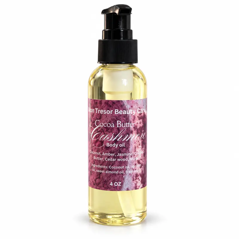 Luxury Alcohol-Free Musk Body Oil - All-Skin Friendly Cocoa Butter Cashmere Blend with Coconut, Apricot & Grape Seed Oils for Smooth Skin, Relaxation & All-Day Glow