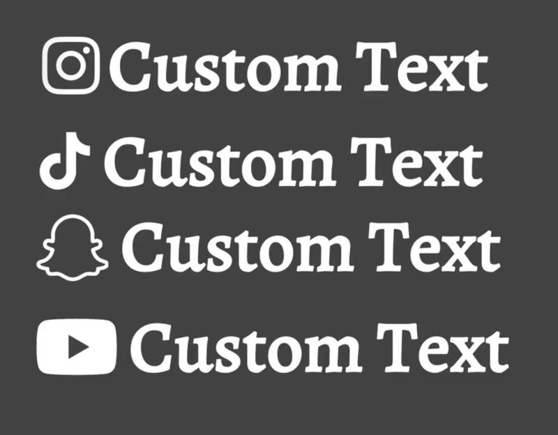 Social Handle Decal for Social Media Profiles Promote Your Handle Clear and Easy to Apply Decal for TikTok and Instagram