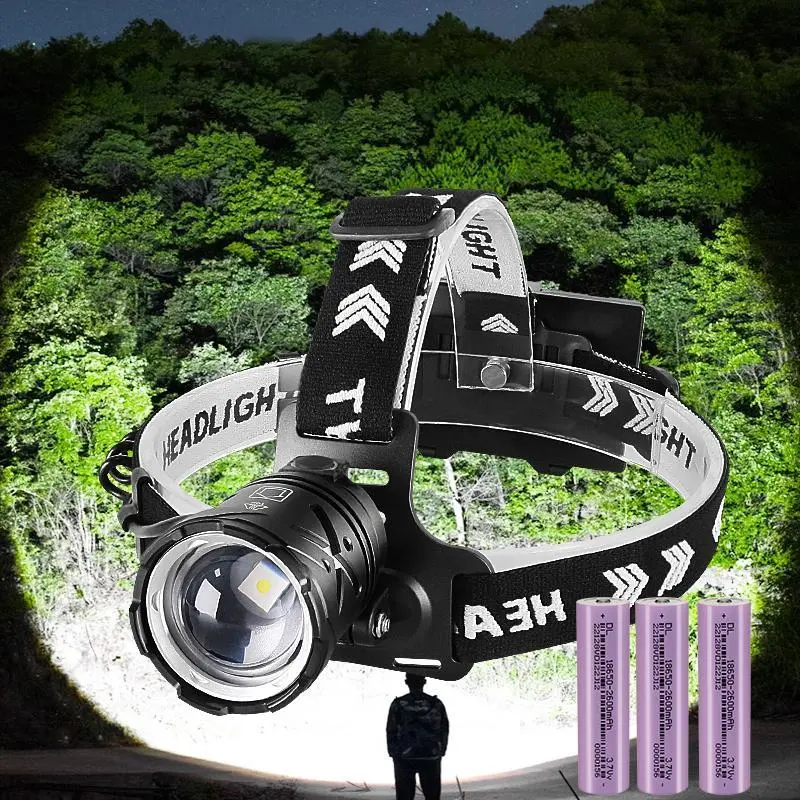 USB Rechargeable High Power High Lumens LED Headlamp, Zoomable Lighting Headlamp, Portable Outdoor Headlight, Durable Headlight for Outdoor Fishing Working Mountaineering Adventure, Headlamp Flashlight