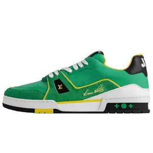 Louis Vuitton Men's Suede Lace-Up Low-Top Basketball Sneakers in Green Trending Shoes, House White Official Shoes to Get / Maison Mihara
