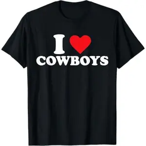 I Heart Cowboy Funny I Love Cowboys T-Shirt Casual Breathable