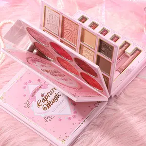 Perfect makeup kit set, makeup magic book, including eye shadow, lip gloss, powder blusher, highlight, a complete set of makeup magic book, an ideal gift for women on holiday parties