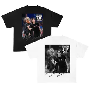 Casual Graphic T-Shirt for Basketball Fans, Caitlin Clark & Sophe Cuningham Straight Outta Design, Unisex 100% Cotton Short Sleeve Top, Outfits