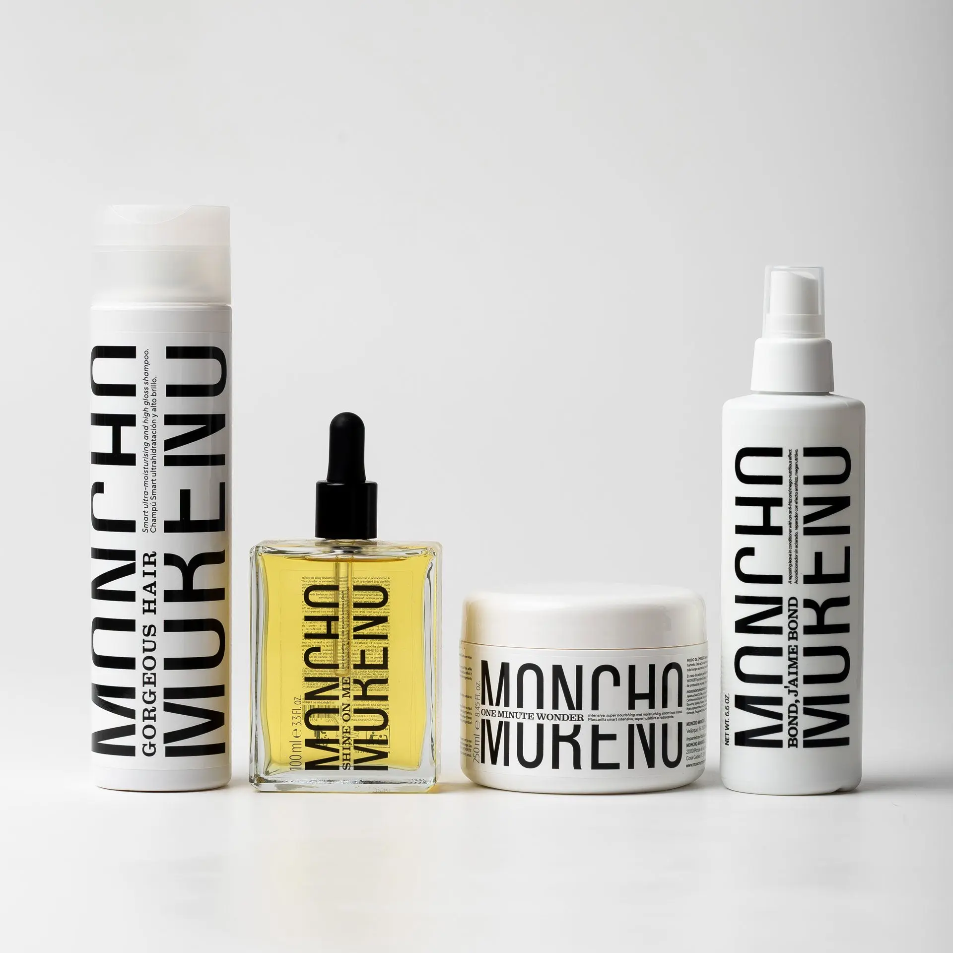 #MONCHOMORENO ULTIMATE ROUTINE - Gorgeous Hair Shampoo 8.45 fl oz + One Minute Wonder Mask 8.45 fl oz + Bond, J’aime Bond 6.6 fl oz + Shine On Me 1.7 fl oz