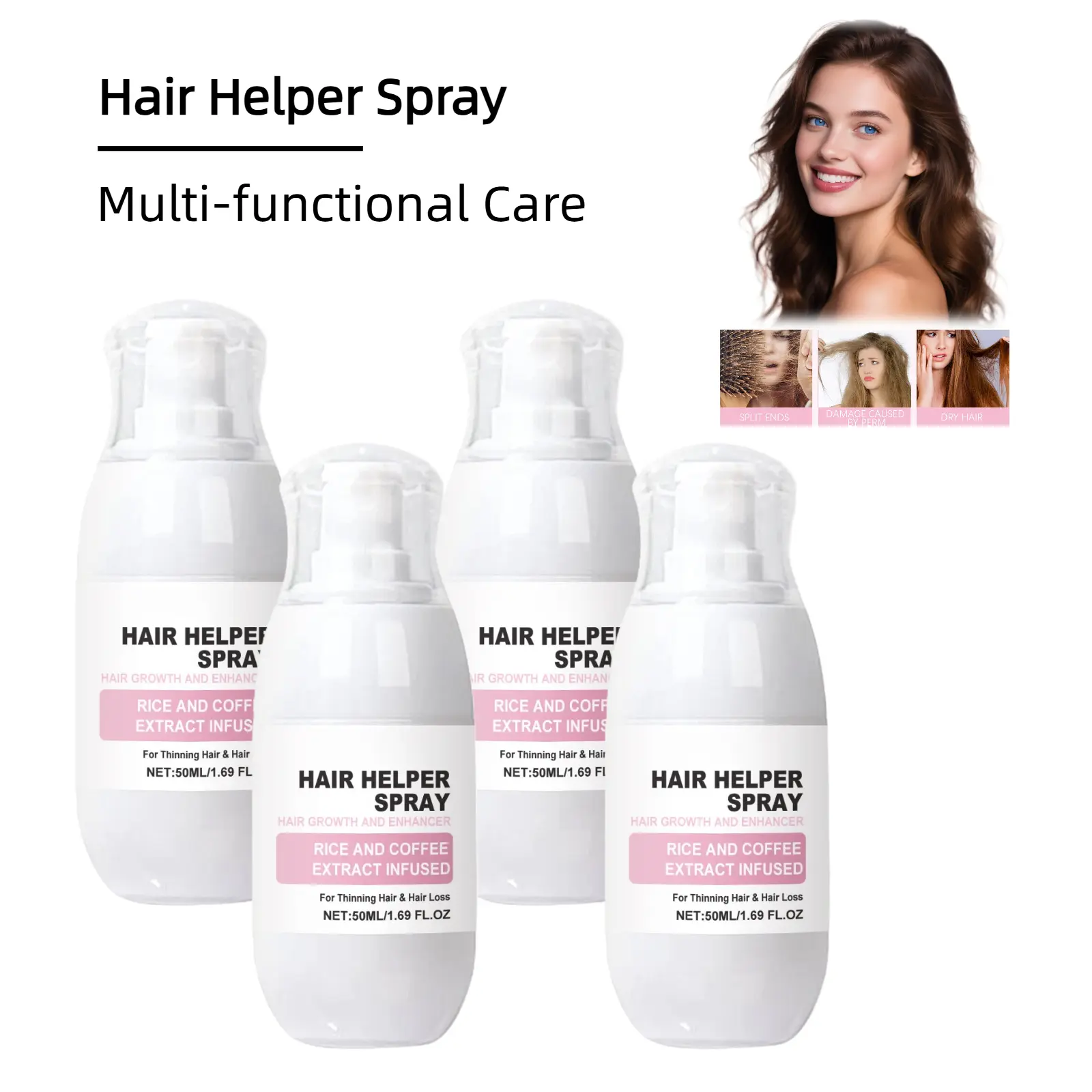 Scalp Serum for Hair Growth with Rice, Coffee & Ginseng - Lightweight Strengthening & Smoothing Moisturizer for Scalp Care, 50ml, Haircare, Smoothing Spray, Strengthening Hair, Adults, Normal, Nourishing, Alcohol-Free, Promotes Shine, Rice Extract, Liquid
