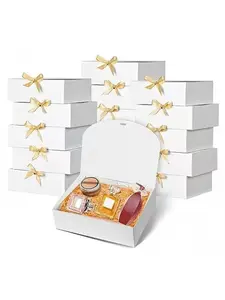 20pcsWedding Christmas Party Gift Boxes, Elegant Decorative Paper Box for Proposal Gift Bridesmaid Birthday Favors,Free gift: One bag of raffia grass