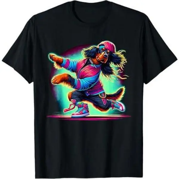 Hip Hop Gordon Setter Dog Dancer T-Shirt