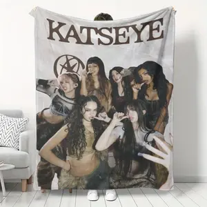 Katseye Girl Group, Soft and Comfortable, Light Base Print, Fan Support Gift, Home Decor, Warm and Fun, Soft Lightweight Blanket