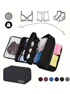 Travel Portable Storage Bag for Underwear, Lightweight Oxford Fabric Zipper Box, Multifunctional and Compact Packaging Solution