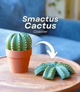 Smactus Cactus Coaster - Fun Drink Coaster & Storage Pot with Adorable Cactus Design for Home Decor