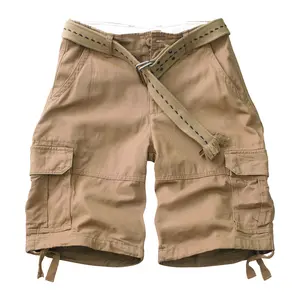 Men's Cargo Shorts Relaxed Fit Camo Short Outdoor Multi-Pocket Cotton Work Casual Shorts with No Belt Menswear