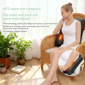 Shiatsu Back Massager with Heat & Vibration, Kneed Neck Shoulder Massager for Pain Relief Deep Tissue, Neck Massage Pillow, Portable Lower Back Massager for Chair, Car, Home Office Use