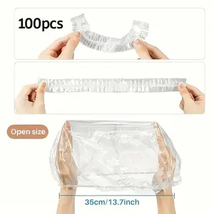100 Transparent PVC Disposable Shoe Covers, Thick Plastic Anti-Slip Shoe Protectors, Non-Slip Dustproof Scratch-Resistant, Home Hospital Lab Factory Workshop Hygiene Protection, Household Items