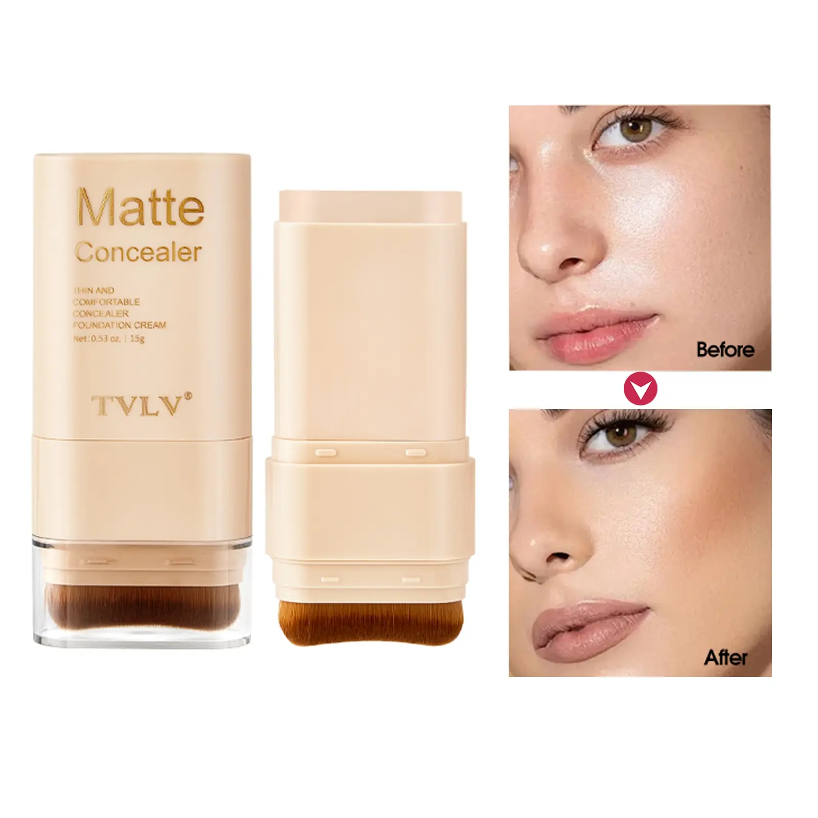 Matte concealer, Concealer Foundation Makeup, Buildable Makeup Coverage, Buildable Matte Finish, is durable, waterproof, and can cover defects. It is light, non greasy, and easy to apply,natural makeup effect