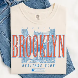 Brooklyn Heritage Club Comfort Colors Shirt NYC Vintage Graphic Tee Brooklyn Bridge T-Shirt Trendy Aesthetic City Travel Gift Unisex S-2XL