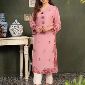 Shirt: Swiss lawn By Pcs: 1 Pc Color: Pink Fabric composition: Blended