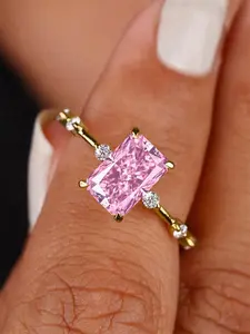 1 PC Glamorous Cubic Zirconia Ring For Women Wedding Engagement Valentine's Day Party Gift Elegant Everyday Ring