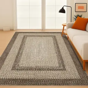 GARVEE Braided Collection Modern Area Rug 5x7, Washable with Non-Slip Rubber Backing, Non-Shedding, Ultra-Thin Foldable Carpet for Bedroom and Living Room Farmhouse Floor Cover