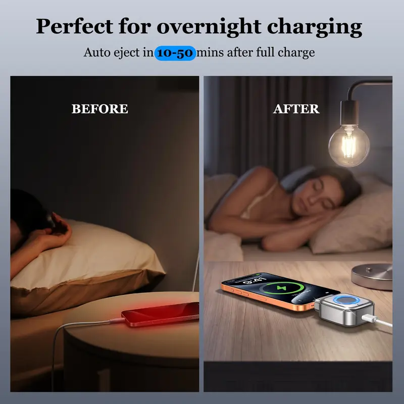 140W Type-C Physical-Disconnect Battery Power Bank - Chargeable Mobile Protection Device with Auto-Eject, Smart Auto-Stop, Anti-Overcharge Tech, Green Light, High Compatibility for Safe Overnight Use (Includes Screenless Bluetooth Earbuds, Hair Curlers)