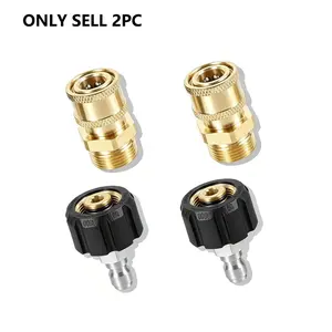 Pressure Washer Adapter Set M22-14mm/15mm to 1/4 inch Quick Connector Kit Pressure Washer Quick Connect, it's fitting 1/4inch nozzle or spray gun, Washer Hose, not fit 3/8inch, Water Hose Quick Connect